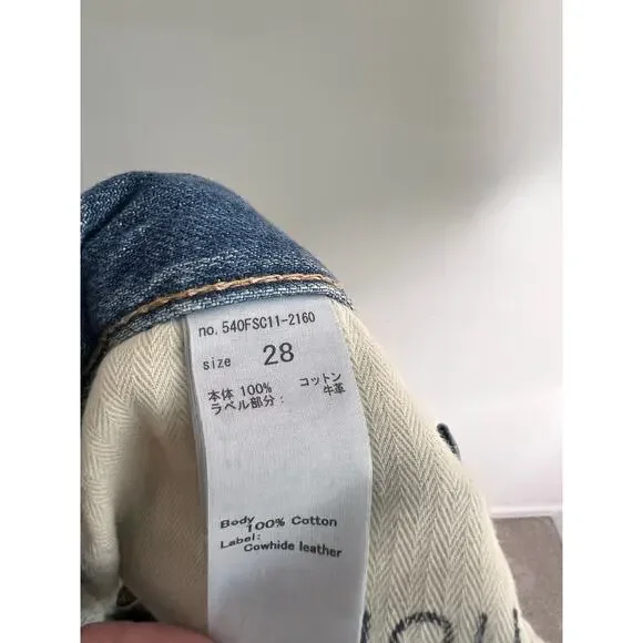 Moussy Vintage Selvedge Paint Splatter High Waisted Button Fly Straight Jeans 28 - Picture 12 of 13